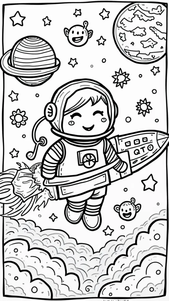 coloriages d’espace pour les enfants d’âge préscolaire